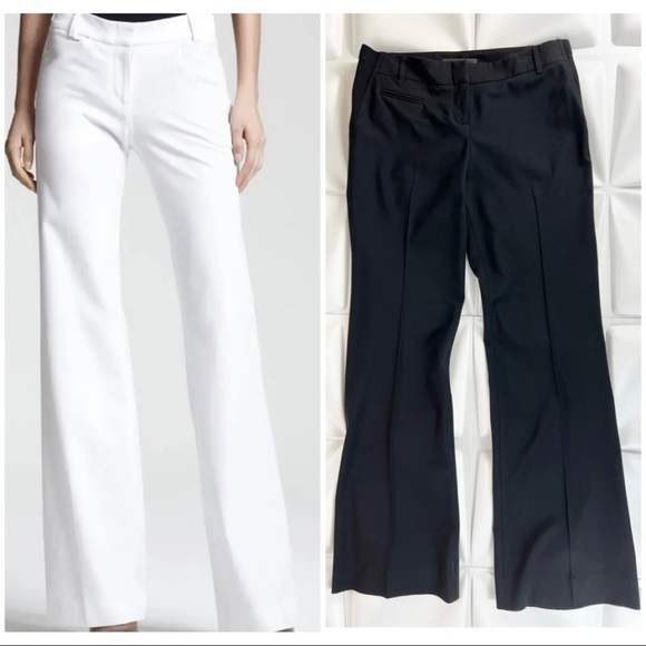 BCBG Maxazria Womens Sz S Black Straight Flared Leg Pants Work Career - Picture 1 of 9